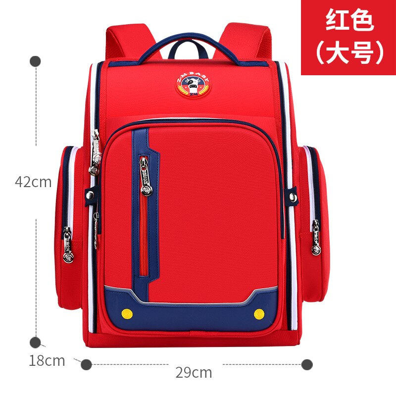 school bags for boys, girls grade 1-3-6 kids book bag orthopedic large red