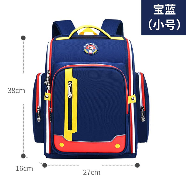 school bags for boys, girls grade 1-3-6 kids book bag orthopedic small blue